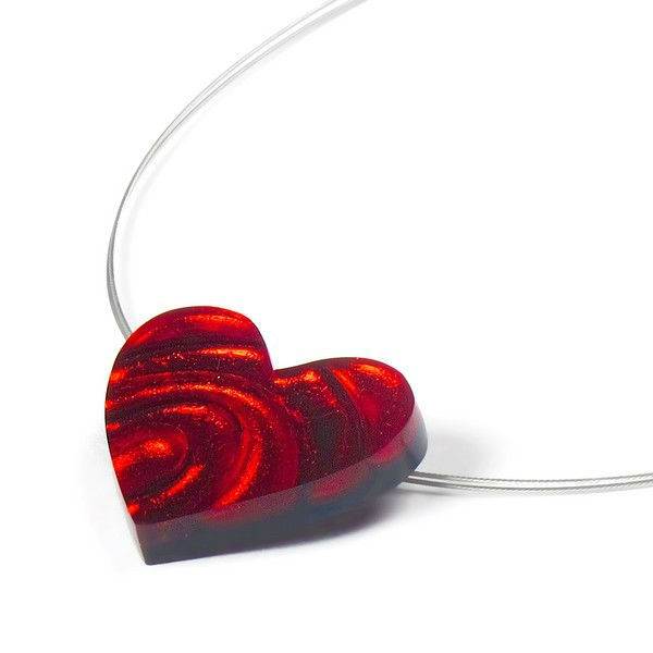 Red Heart Swirl pendant