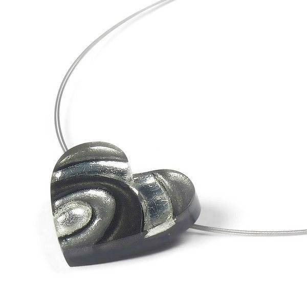 Steel Heart Swirl pendant