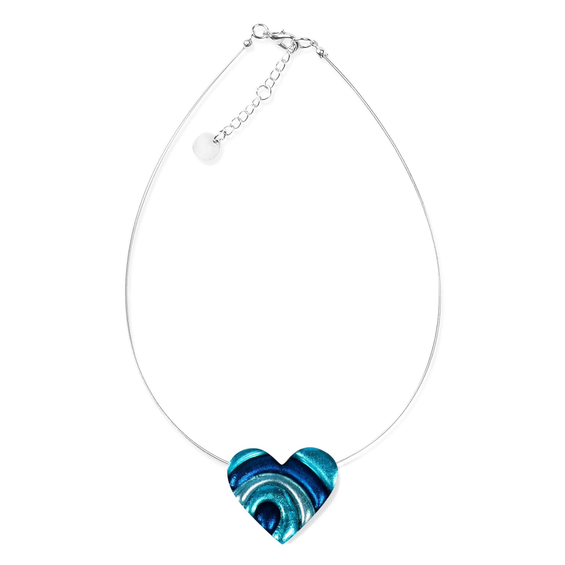 Teal Heart Swirl pendant | The Jewellery Stop