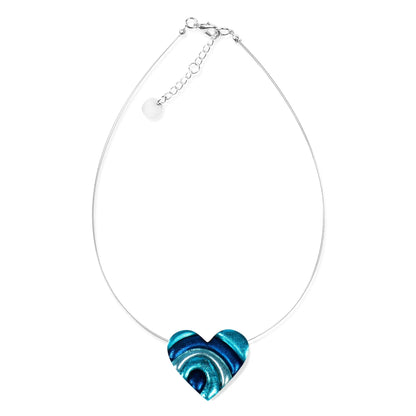 Teal Heart Swirl pendant | The Jewellery Stop