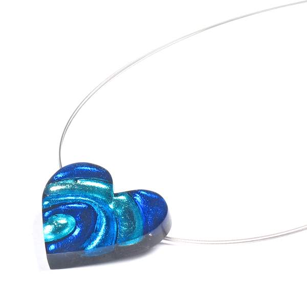 Turquoise Heart Swirl pendant