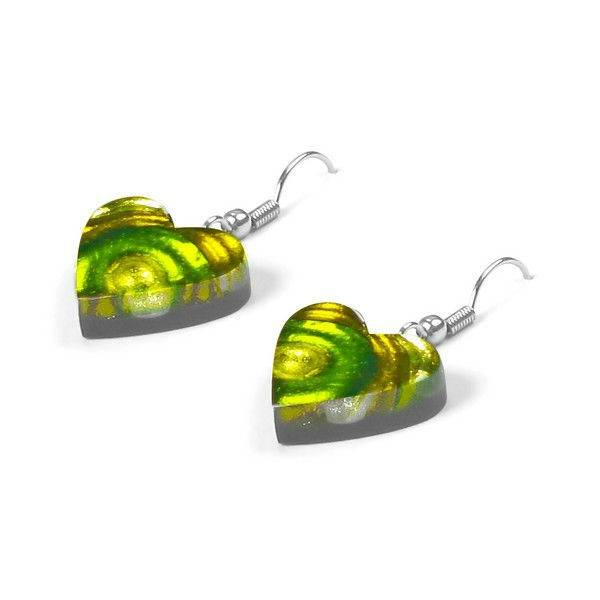 Apple Heart Swirl Fish Hook Earrings