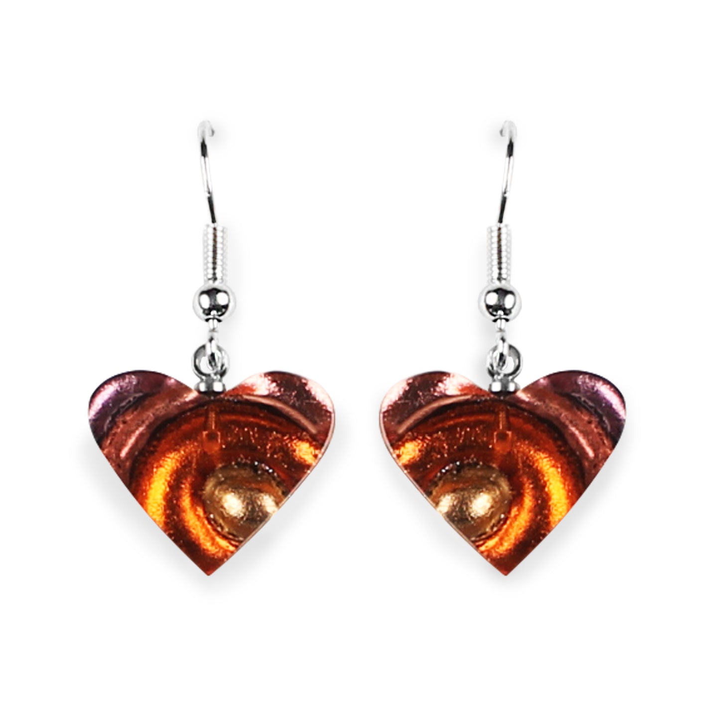 Apricot Heart Swirl Fish Hook Earrings