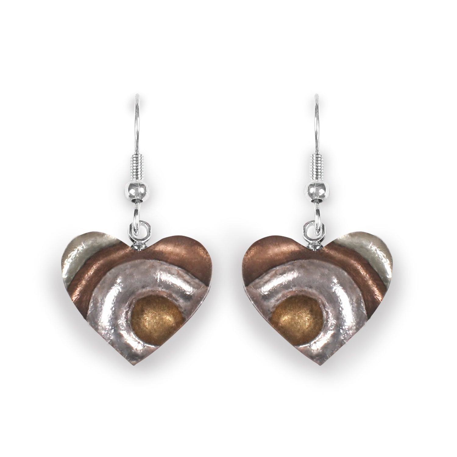 Mink Heart Swirl Fish Hook Earrings | The Jewellery Stop