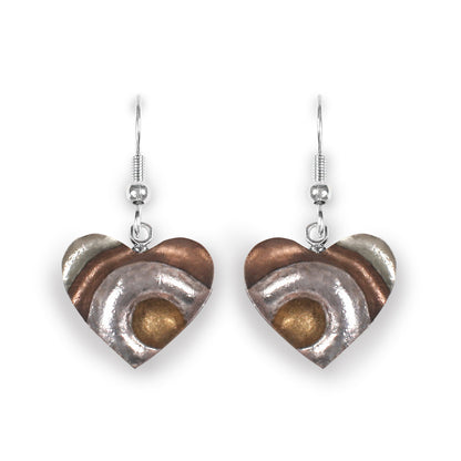 Mink Heart Swirl Fish Hook Earrings | The Jewellery Stop