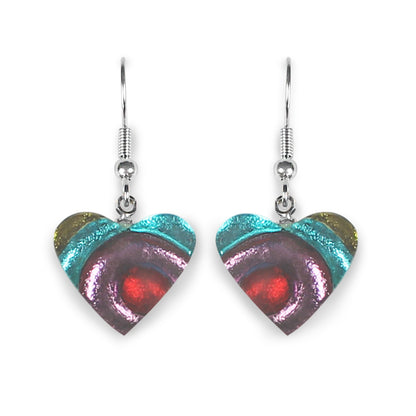 Rainbow Heart Swirl Fish Hook Earrings | The Jewellery Stop