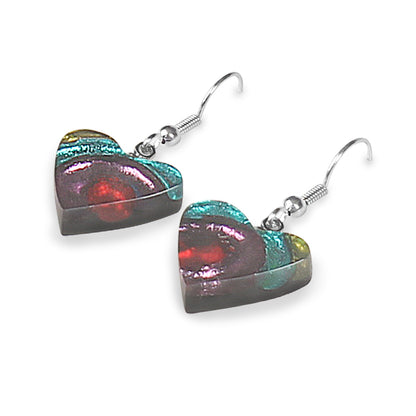 Rainbow Heart Swirl Fish Hook Earrings | The Jewellery Stop