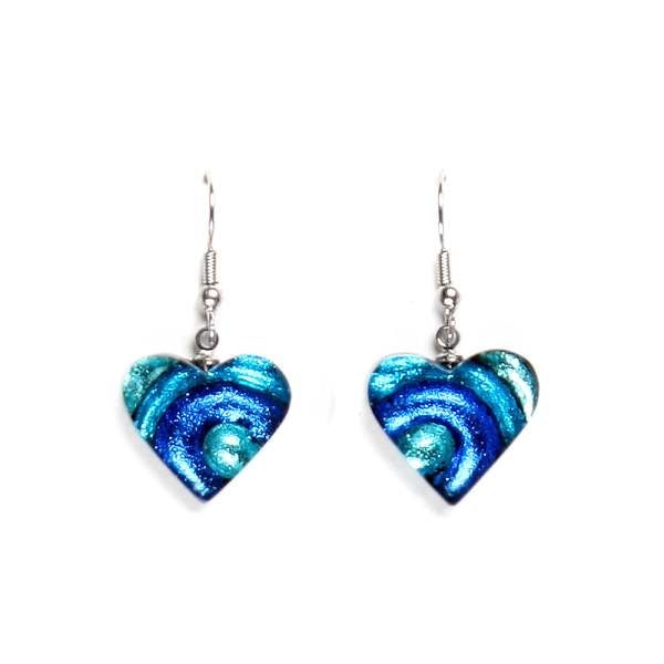 Turquoise Heart Swirl Fish Hook Earrings | The Jewellery Stop
