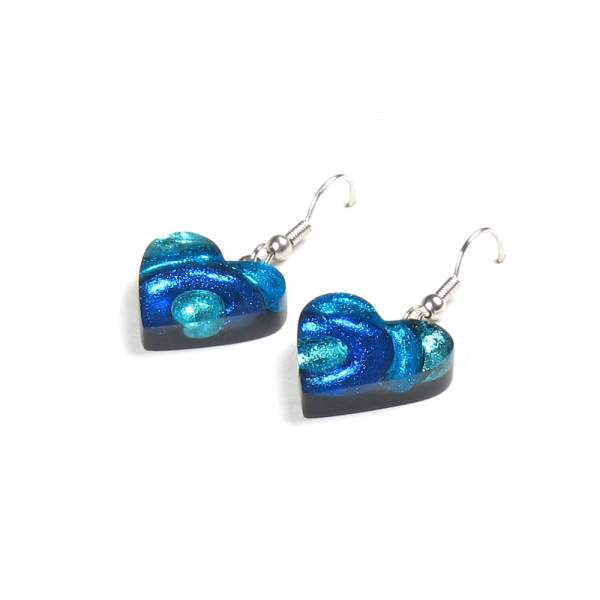 Turquoise Heart Swirl Fish Hook Earrings | The Jewellery Stop
