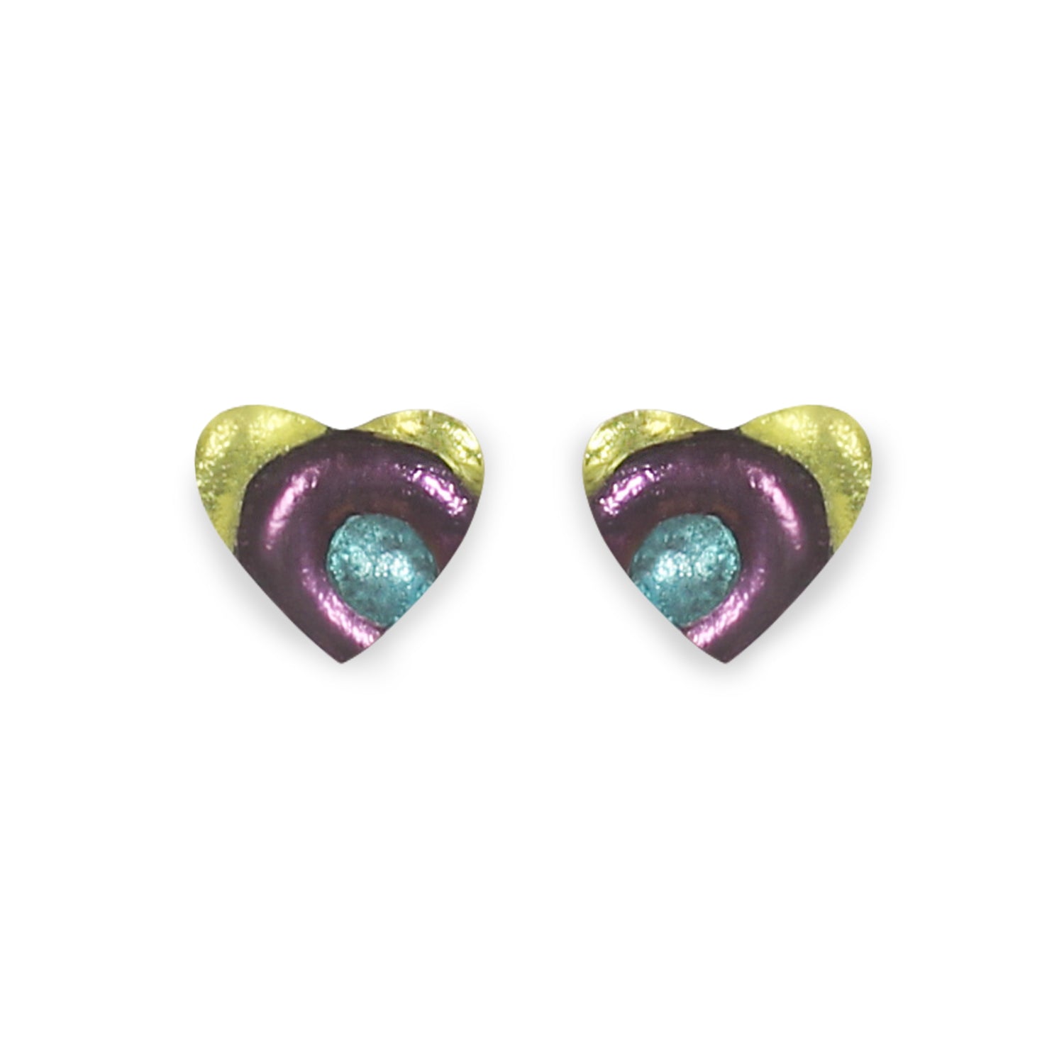 Kingfisher Heart Swirl Stud Earrings