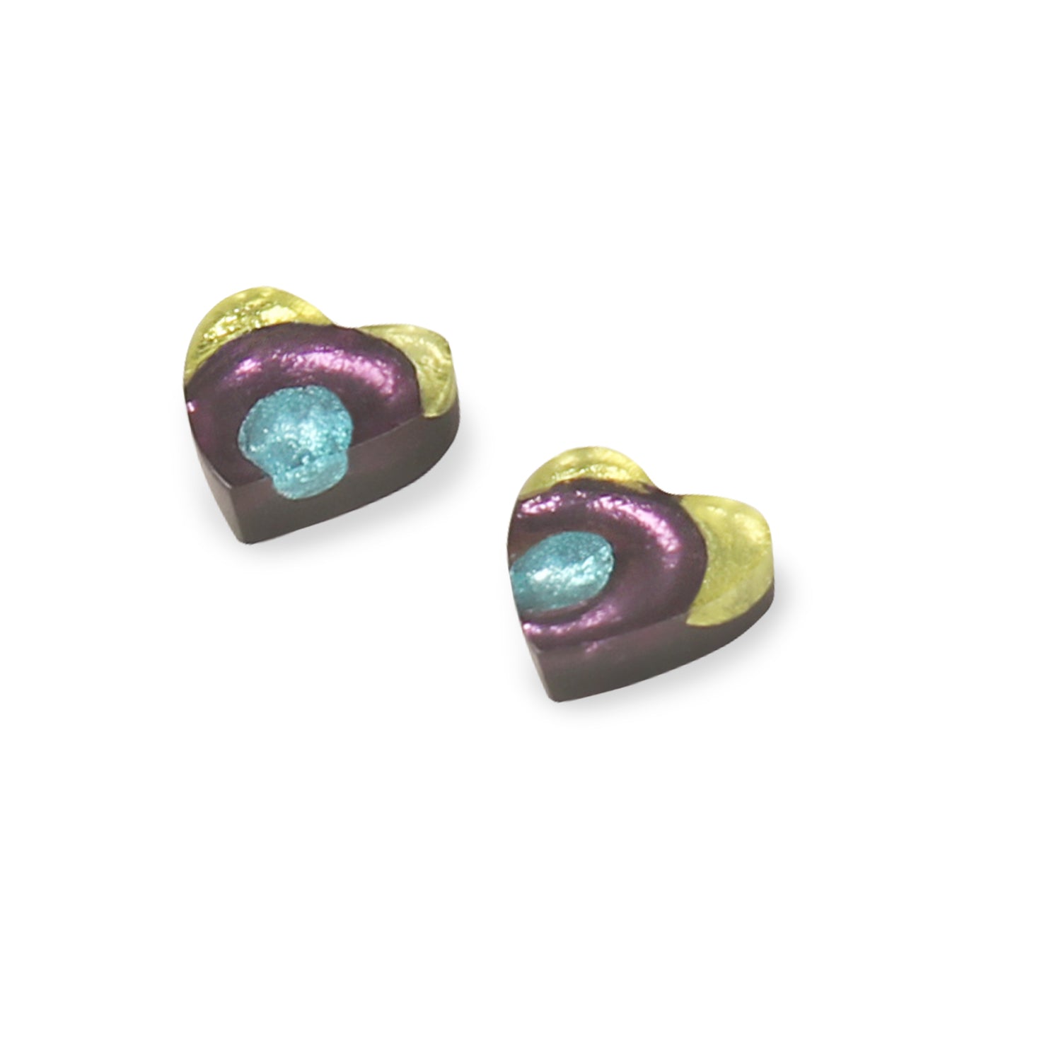 Kingfisher Heart Swirl Stud Earrings