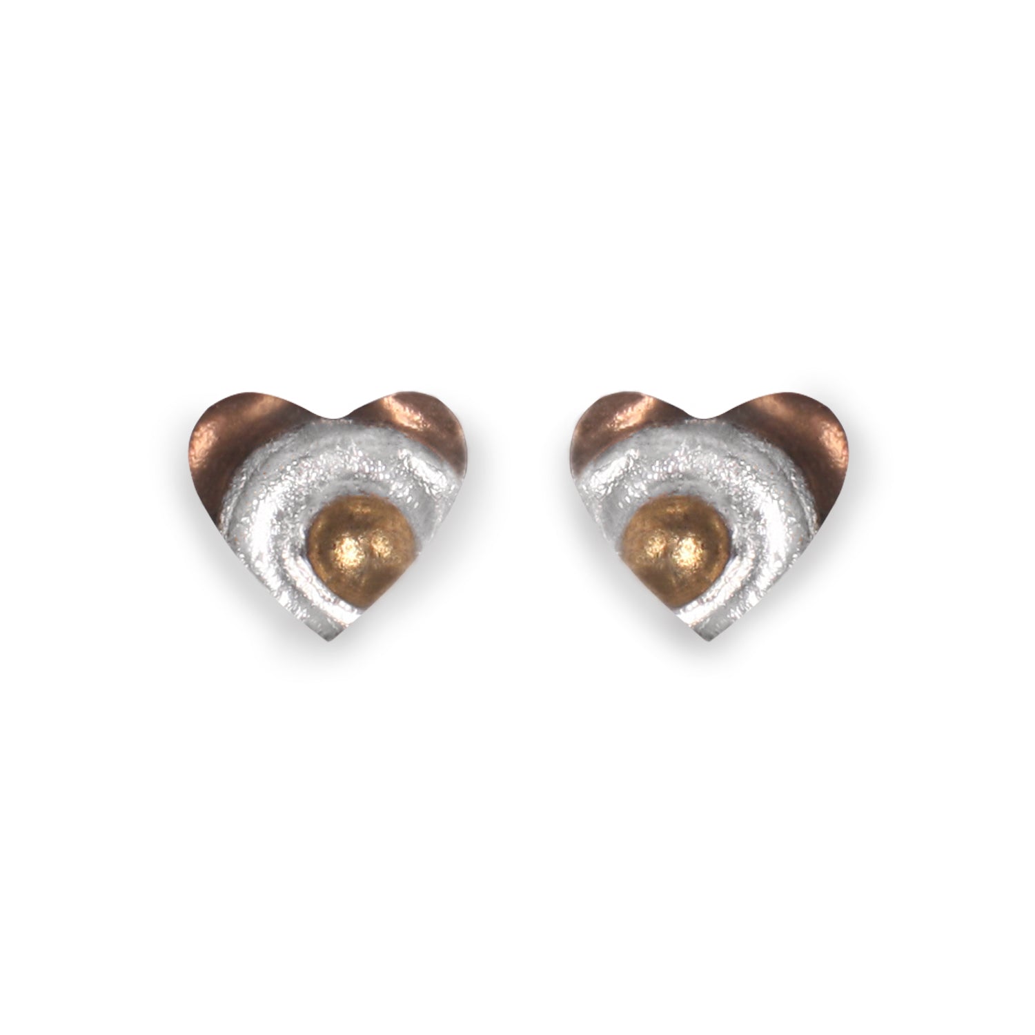 Mink Heart Swirl Stud Earrings | The Jewellery Stop