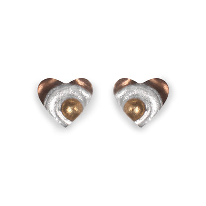 Mink Heart Swirl Stud Earrings | The Jewellery Stop