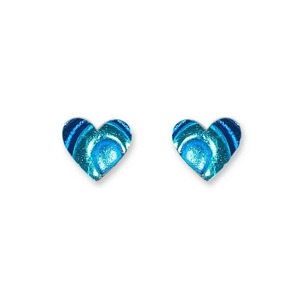Ocean Heart Swirl Stud Earrings