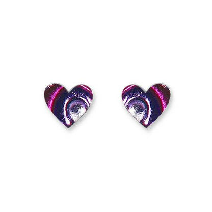 Purple Heart Swirl Stud Earrings | The Jewellery Stop