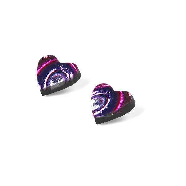 Purple Heart Swirl Stud Earrings | The Jewellery Stop