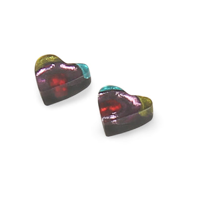 Rainbow Heart Swirl Stud Earrings | The Jewellery Stop