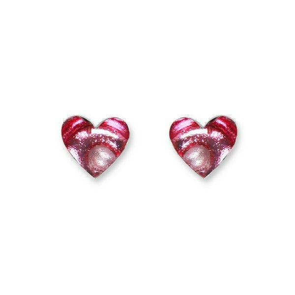 Raspberry Heart Swirl Stud Earrings | The Jewellery Stop