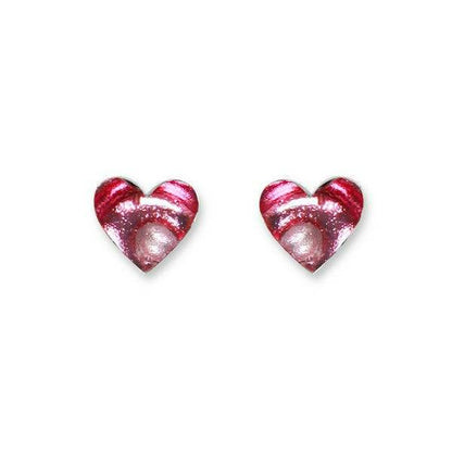Raspberry Heart Swirl Stud Earrings | The Jewellery Stop