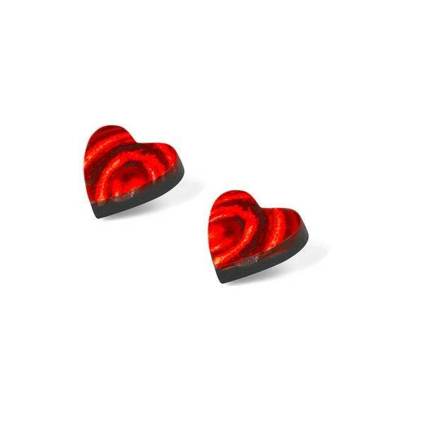 Red Heart Swirl Stud Earrings | The Jewellery Stop