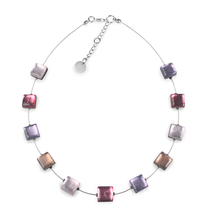 Blush Square Buttons Necklace