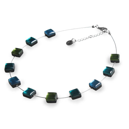 Jade Square Buttons Necklace