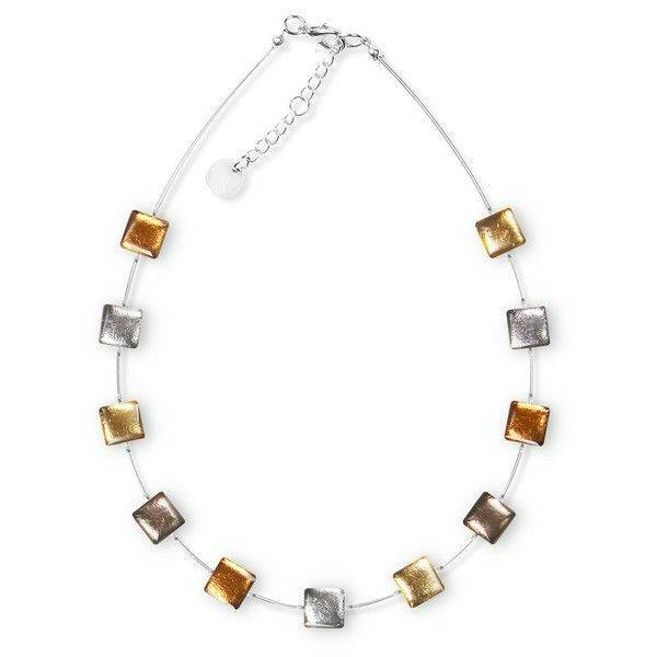 Metallics Square Buttons Necklace