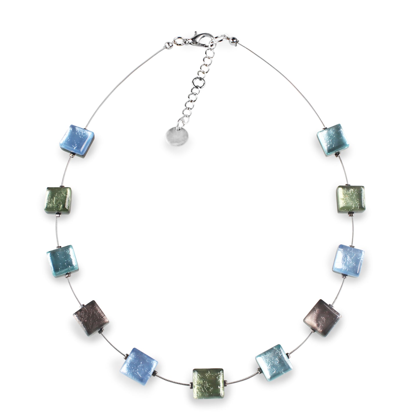 Pear Square Buttons Necklace