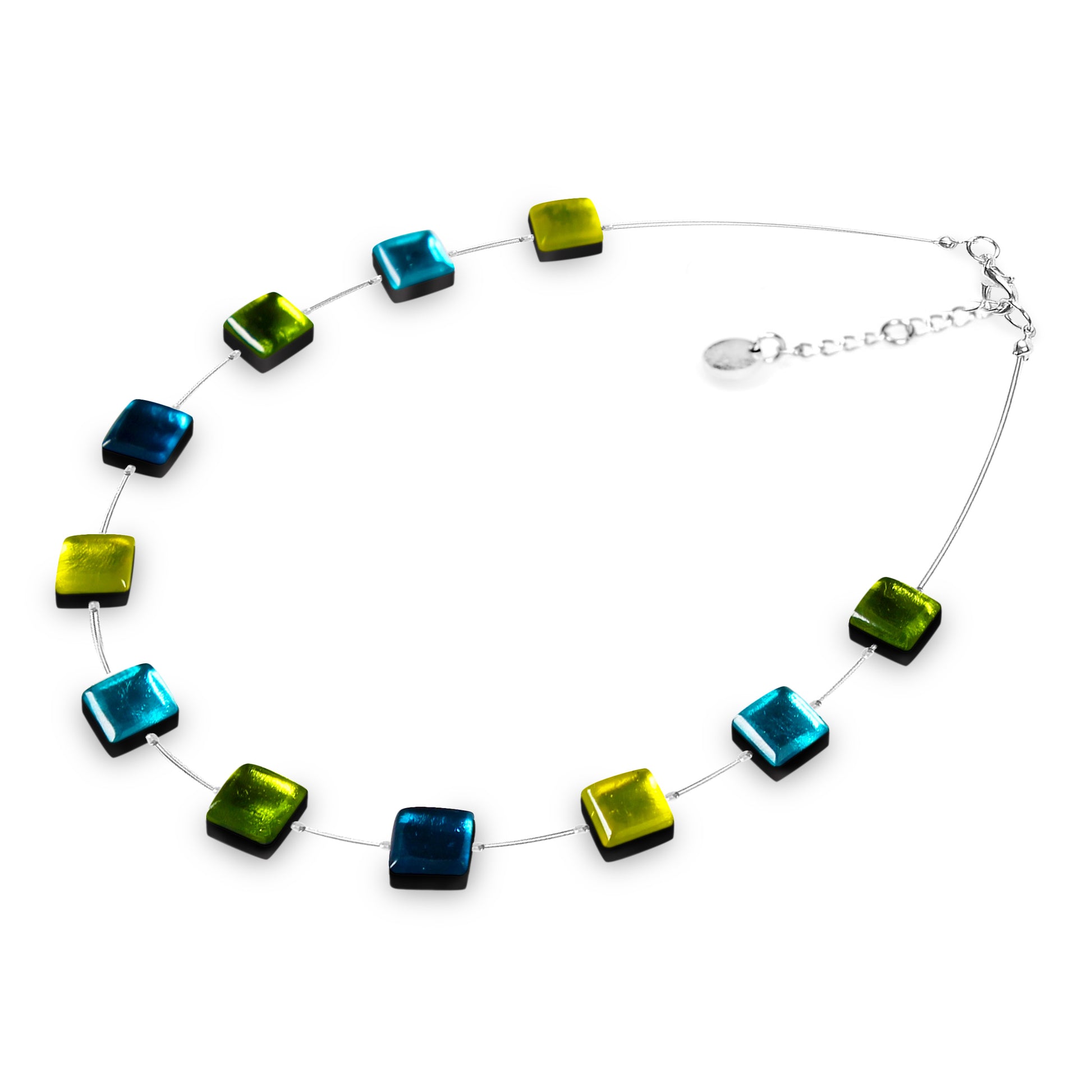 Seaweed Square Buttons Necklace