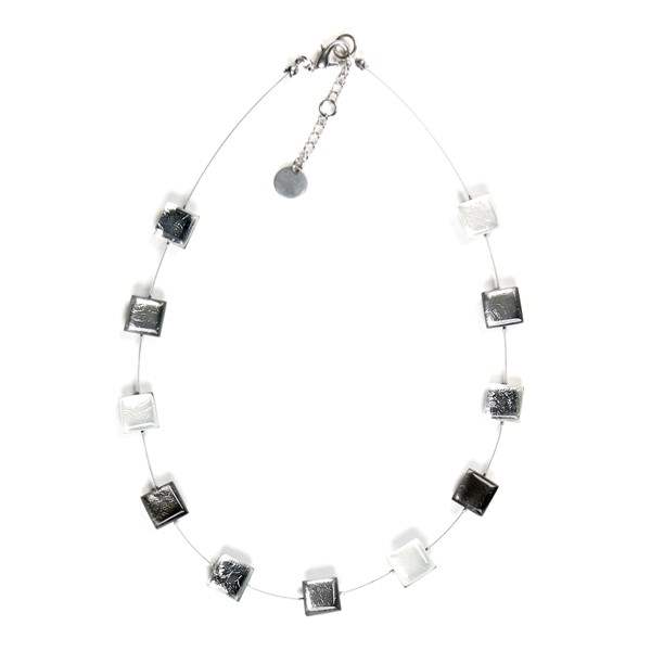 Steel Square Buttons Necklace