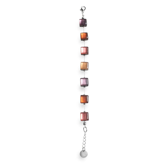 Claret Square Buttons Bracelet | The Jewellery Stop
