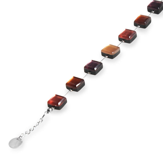 Claret Square Buttons Bracelet | The Jewellery Stop