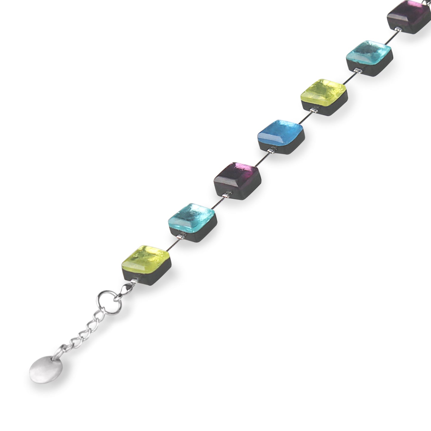 Kingfisher Square Buttons Bracelet