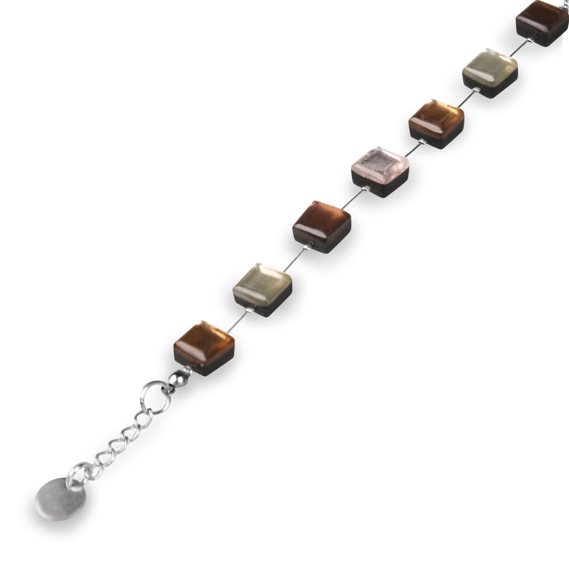 Mink Square Buttons Bracelet | The Jewellery Stop
