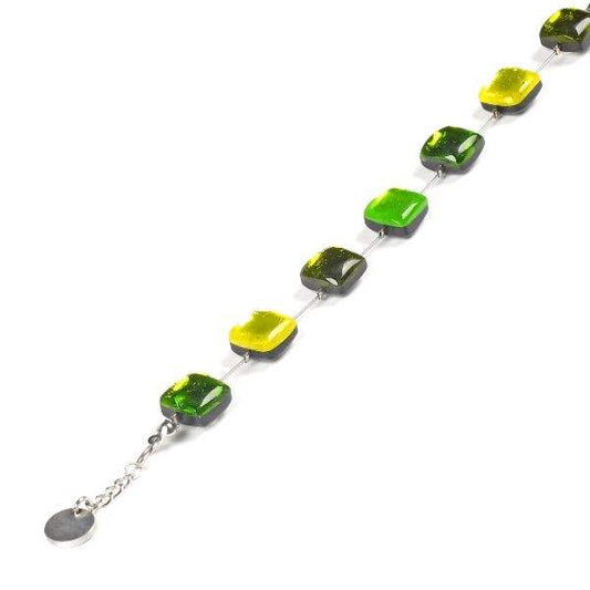 Peridot Square Buttons Bracelet | The Jewellery Stop