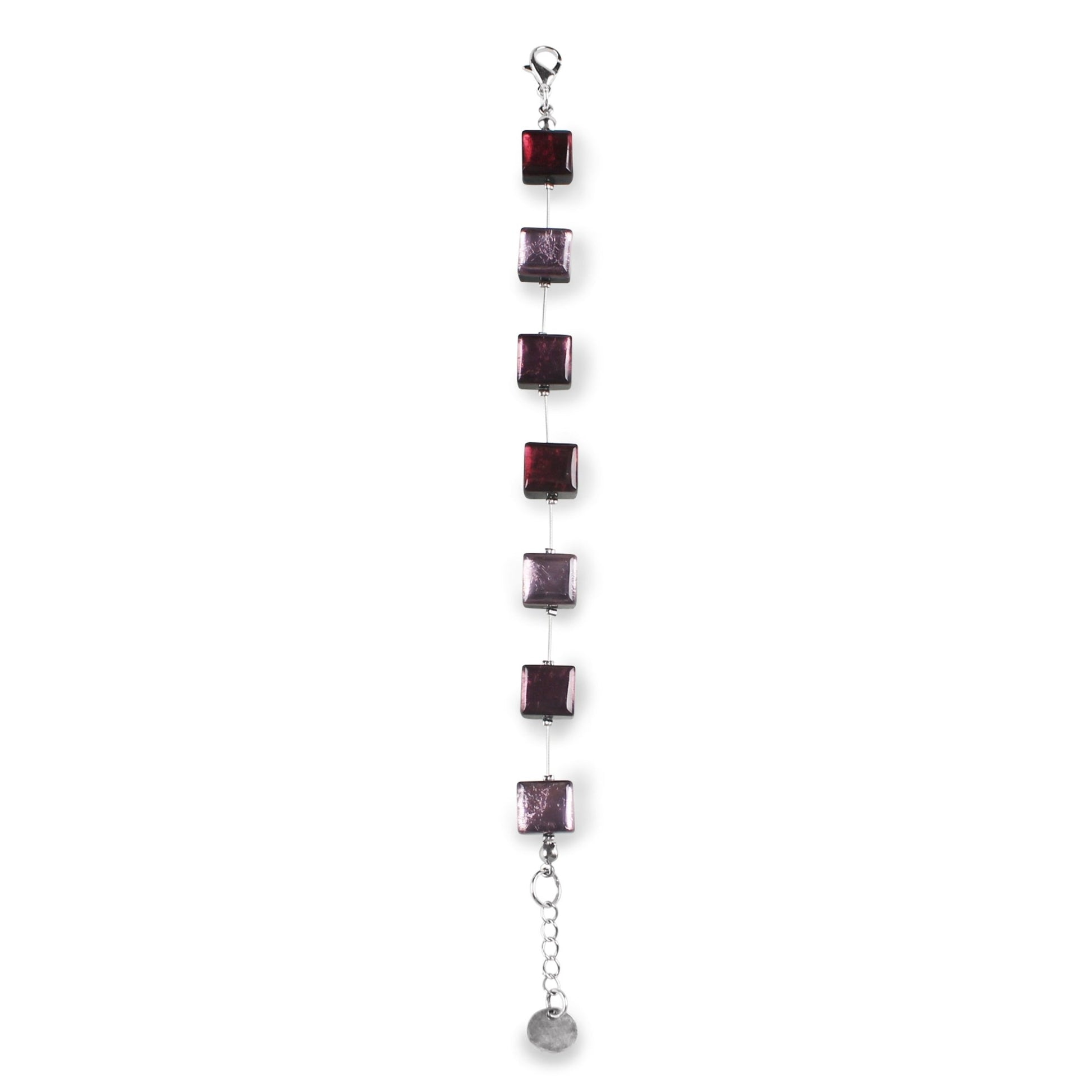 Plum Square Buttons Bracelet | The Jewellery Stop