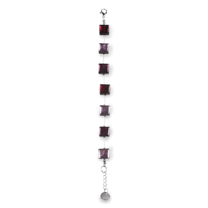 Plum Square Buttons Bracelet | The Jewellery Stop
