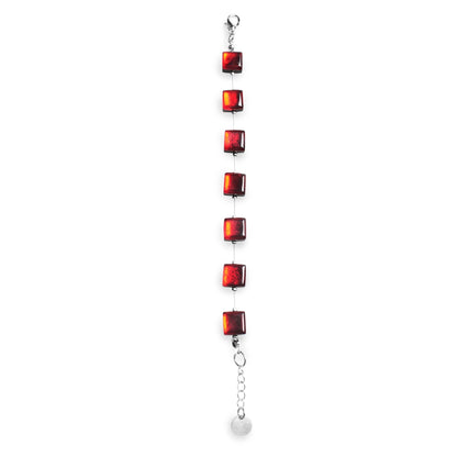 Red Square Buttons Bracelet | The Jewellery Stop