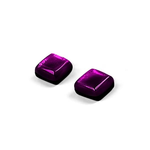 Aubergine Square Buttons Stud Earrings