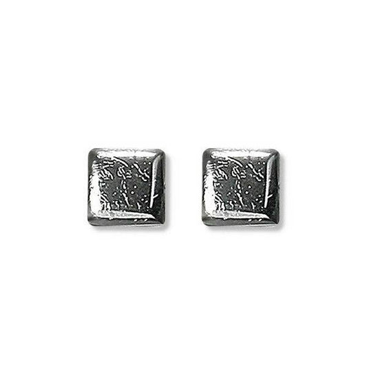 Black Square Buttons Stud Earrings | The Jewellery Stop