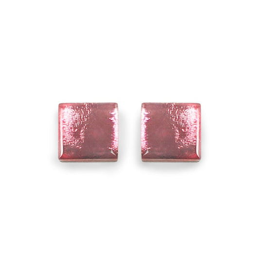 Blush Square Buttons Stud Earrings | The Jewellery Stop