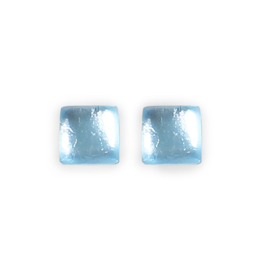 Ice Square Buttons Stud Earrings
