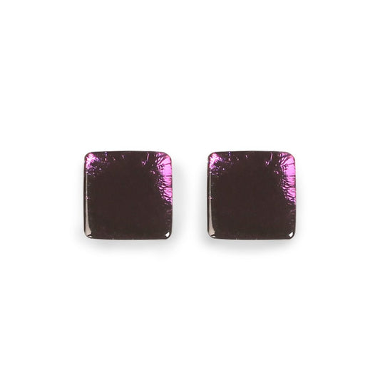 Kingfisher Square Buttons Stud Earrings | The Jewellery Stop