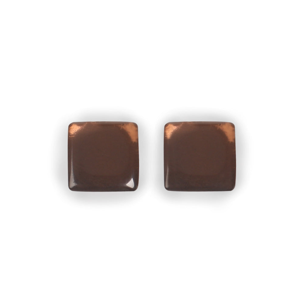 Mink Square Buttons Stud Earrings