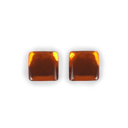 Paprika Square Buttons Stud Earrings | The Jewellery Stop