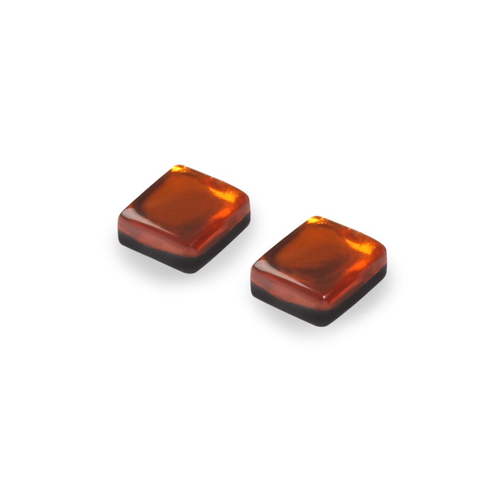Paprika Square Buttons Stud Earrings | The Jewellery Stop