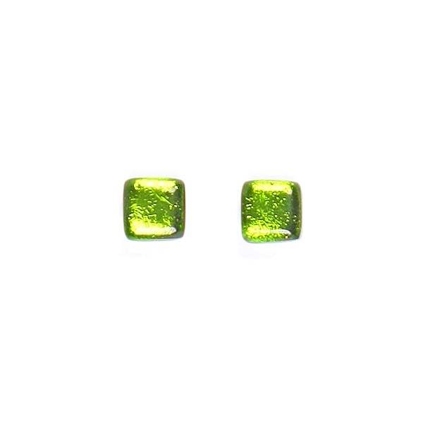 Peridot Square Buttons Stud Earrings | The Jewellery Stop