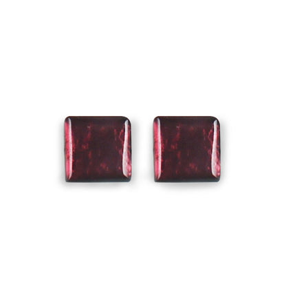 Plum Square Buttons Stud Earrings | The Jewellery Stop