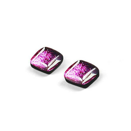 Purple Square Buttons Stud Earrings | The Jewellery Stop