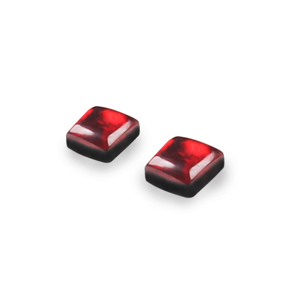 Red Square Buttons Stud Earrings | The Jewellery Stop